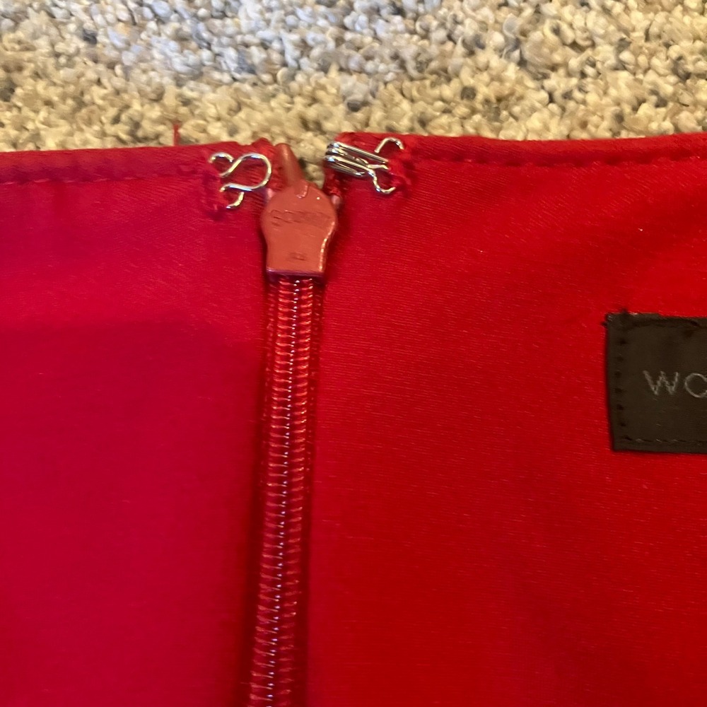 Worthington Womens Red Pencil Skirt Size 14 NWT Career Lined Wardrobe Basic - Picture 6 of 9